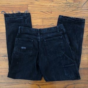 Raw hem vintage black carpenter pants